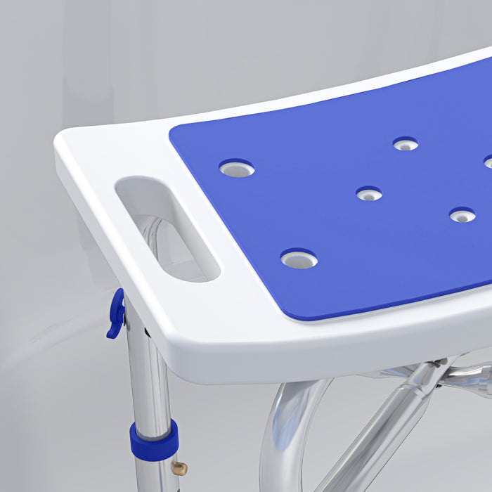 Adjustable Shower Stool with Foot Pads for Elderly Disabled Purple