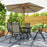 5 PCs Garden Dining Set, Folding Chairs and Metal Top Table, Khaki