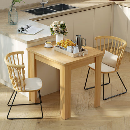 Folding Dining Table for 4-6, Drop Leaf Table, Natural