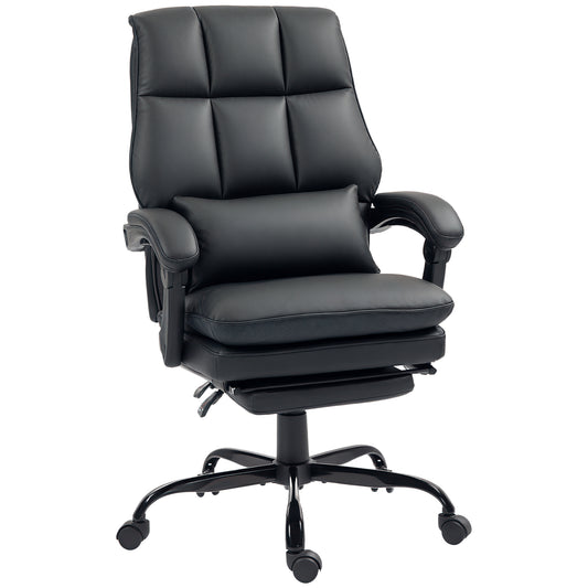 Executive Office Chair, PU Leather Desk Chair with Armrests Black
