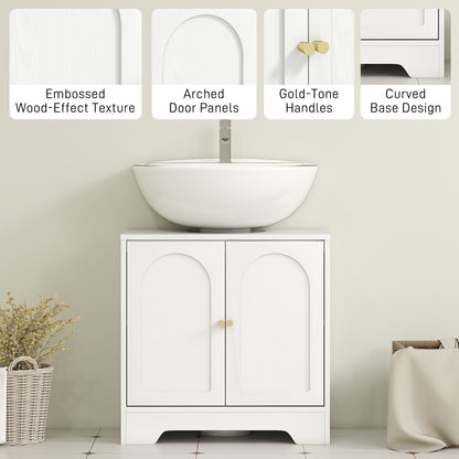 Modern Under Sink Cabinet for Basin without or with Pedestal, White