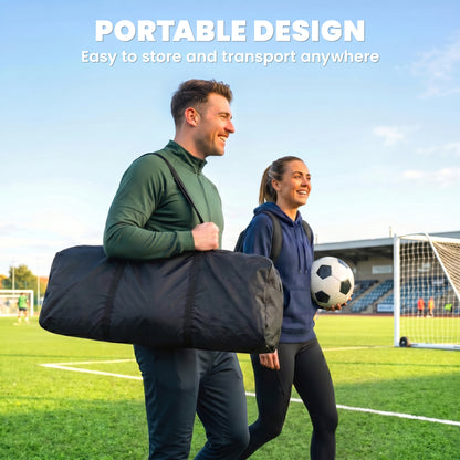 Football Rebounder Net, Portable Kickback Football Rebounder Net with Heavy-Duty Steel Frame, Carry Bag and Ground Stakes, Easy Setup for Baseball and Multi-Sport Skills Training