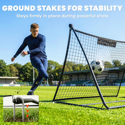 Football Rebounder Net, Portable Kickback Football Rebounder Net with Heavy-Duty Steel Frame, Carry Bag and Ground Stakes, Easy Setup for Baseball and Multi-Sport Skills Training