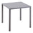 Modern Square Dining Table, Seats 4, with Glass Top & Metal Legs for Dining Room, Living Room, Grey