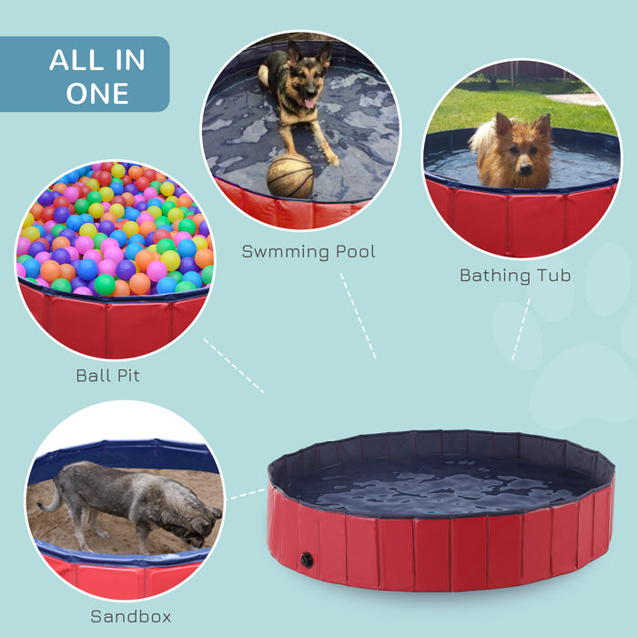 160 x 30H cm Pet Swimming Pool - Red/Blue PVC