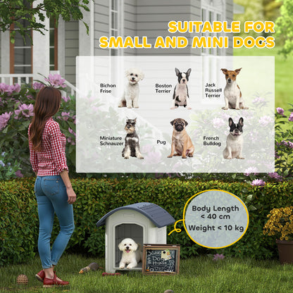 Plastic Outdoor Dog Kennel with Removable Floor, Waterproof Roof