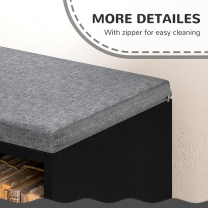 2 Tier Bookcase w/ Removable Cushions Storage Cabinet for Living Room