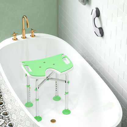 Aluminium Shower Stool for Elderly Disabled Non-Slip Bath Stool Green