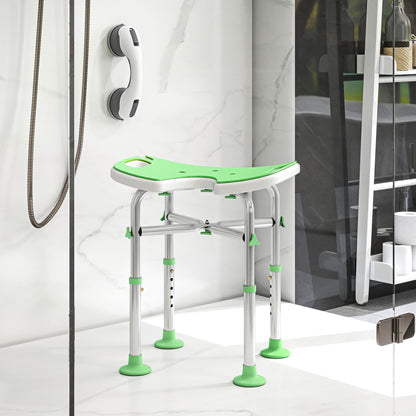 Aluminium Shower Stool for Elderly Disabled Non-Slip Bath Stool Green