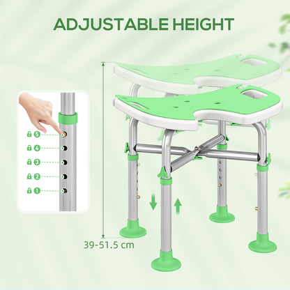Aluminium Shower Stool for Elderly Disabled Non-Slip Bath Stool Green