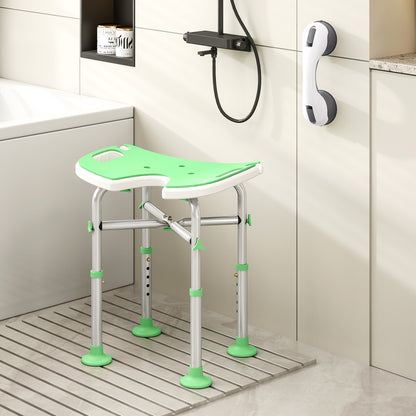 Aluminium Shower Stool for Elderly Disabled Non-Slip Bath Stool Green