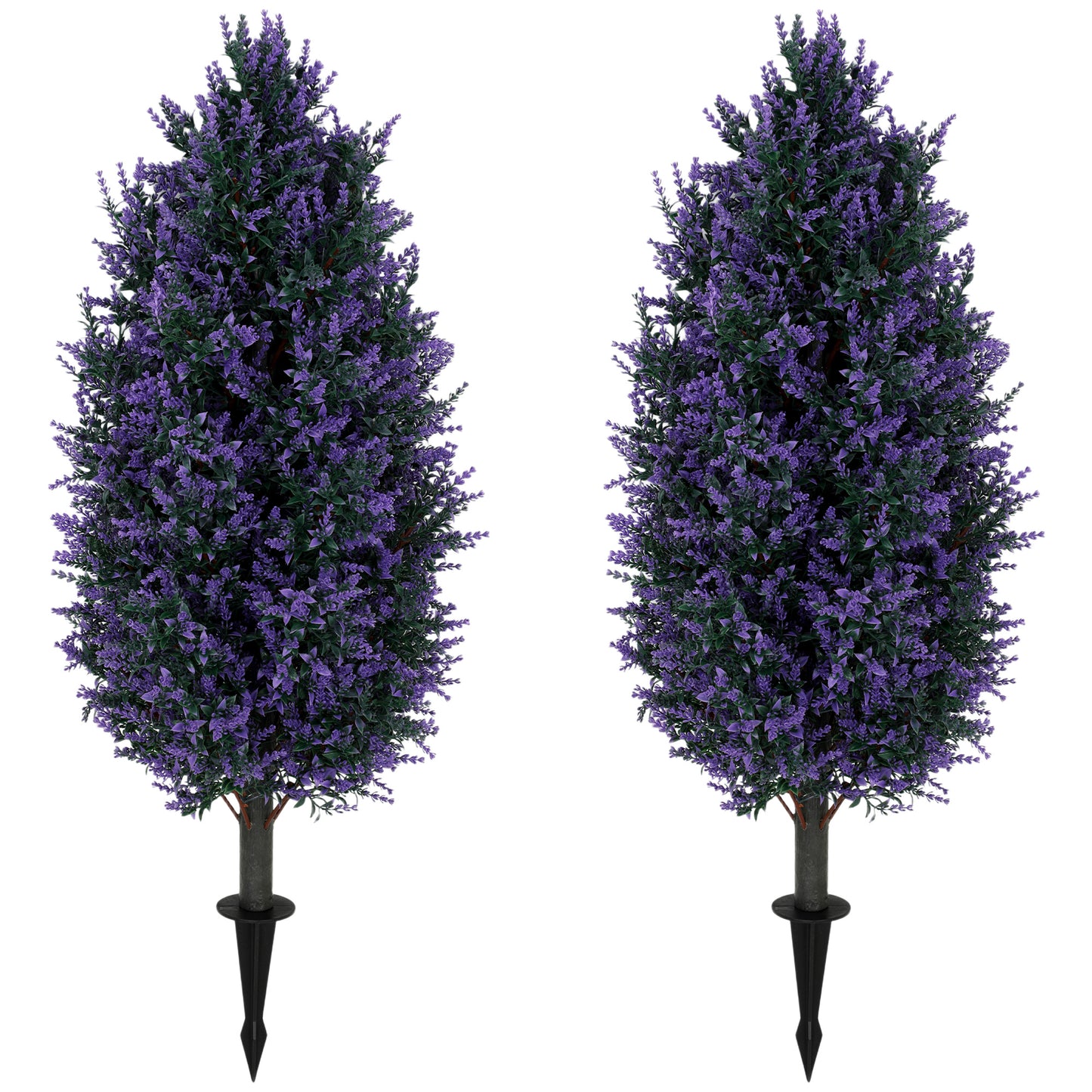 Set of 2 90 cm Artificial Lavender Flowers with Stakes and 642 Blossoms, Greenery Shrub, Indoor Outdoor Fake Plants for Home Office, Living Room, Garden, Patio Decor