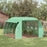 Polytunnel Greenhouse Walk-in Grow House Tent with Roll-up Sidewalls, Zipped Door and 8 Windows, 4x3x2m Green