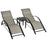 3 Pieces Lounge Chair Set Garden Outdoor Recliner Sunbathing Chair with Table, Grey