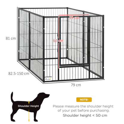 82.5-150 cm x 81 cm Heavy Duty Pet Playpen, 6 Panel Exercise Pen for Dogs, Adjustable Length, Small and Medium Sized Dogs