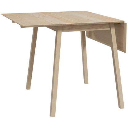 Extendable Kitchen Table for 2-4, Folding Drop Leaf Dining Table, Natural