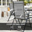 7 PCs Garden Dining Set, Folding Chairs and Metal Top Table, Grey