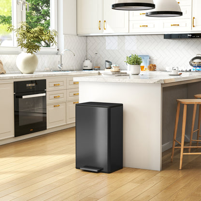 45L Kitchen Bin, Pedal Bin with Soft-Close Lid, Removable Bucket