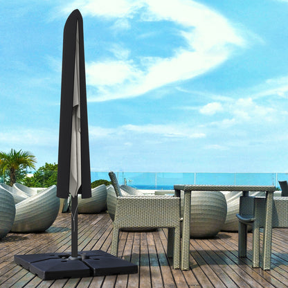 Garden Parasol Cover for 2-4m Outdoor Umbrella Protector w/ Rod, Zipper