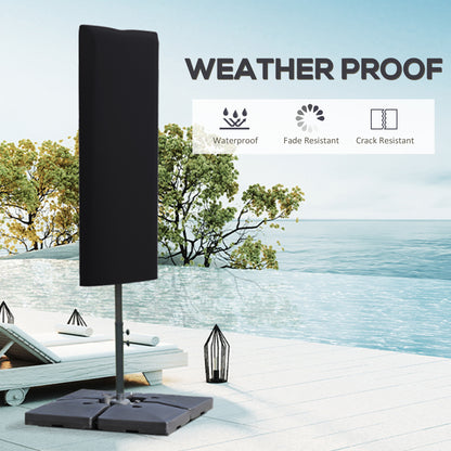 Garden Parasol Cover for 2-4m Outdoor Umbrella Protector w/ Rod, Zipper