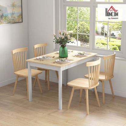Dining Table Farmhouse Kitchen Table w/ Wood Frame for Dining Room