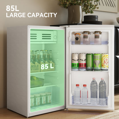 85L Freestanding Under Counter Fridge with Chiller Box, White