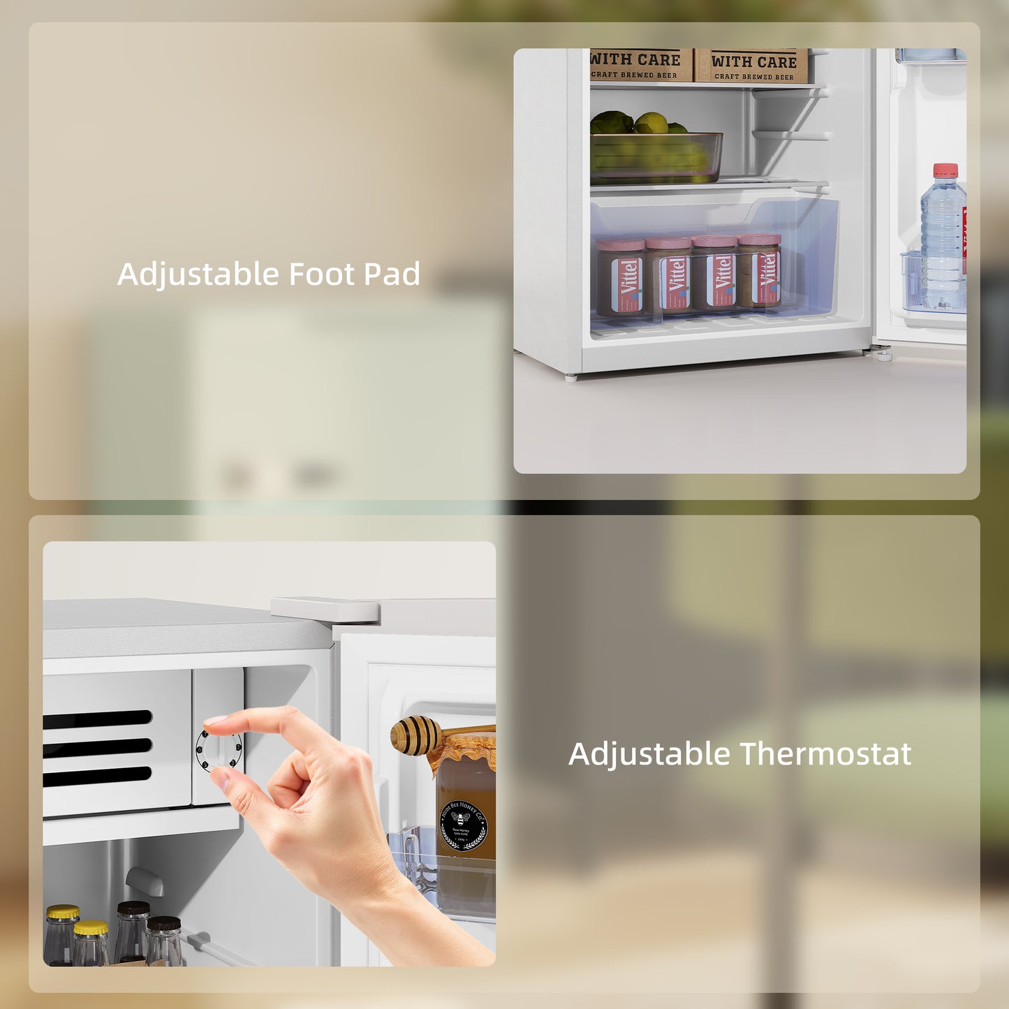 85L Freestanding Under Counter Fridge with Chiller Box, White