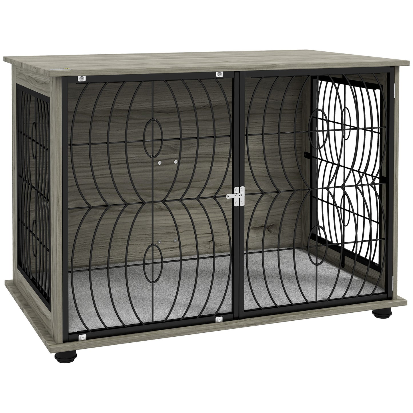 37" Dog Crate Furniture End Table w/ Cushion for Large Dogs
