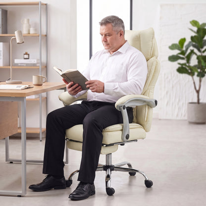 Big and Tall Office Chair with Lumbar Support, Beige