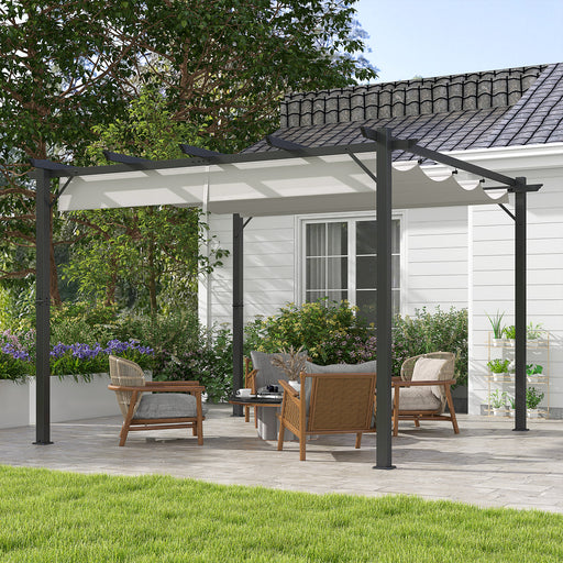 3 x 3(m) Aluminium Pergola Canopy Gazebo Awning Outdoor Garden Sun Shade Shelter Marquee Party BBQ, Grey