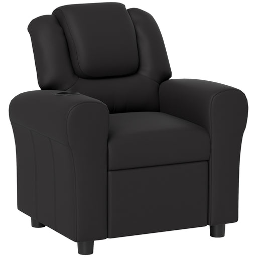 Kids Recliner Chair with Adjustable Backrest & Footrest, Black