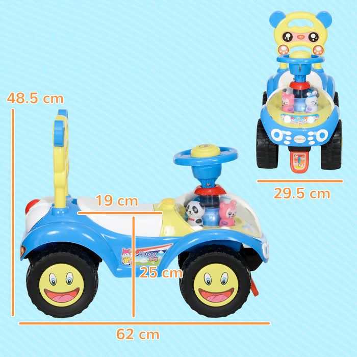 Ride on Toy, Foot to Floor Design with Music, Light, Horn, Blue