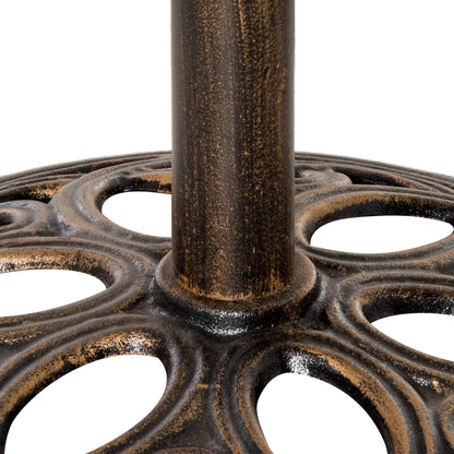 Round Patio Umbrella Base Stand, Umbrella Holder, Bronze Tone