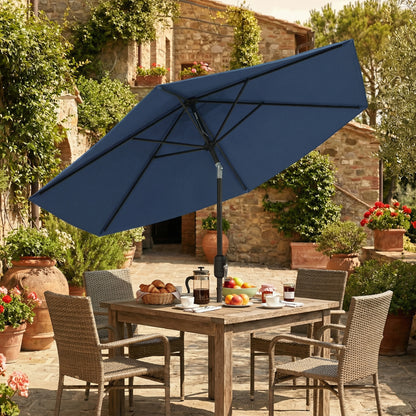 2.6M Garden Parasol Umbrella with Aluminium Pole, Tilt, Navy Blue