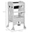 Kids Step Stool Toddler Kitchen Stool with Blackboard Lockable Handrail for Kids Kitchen Counter Grey