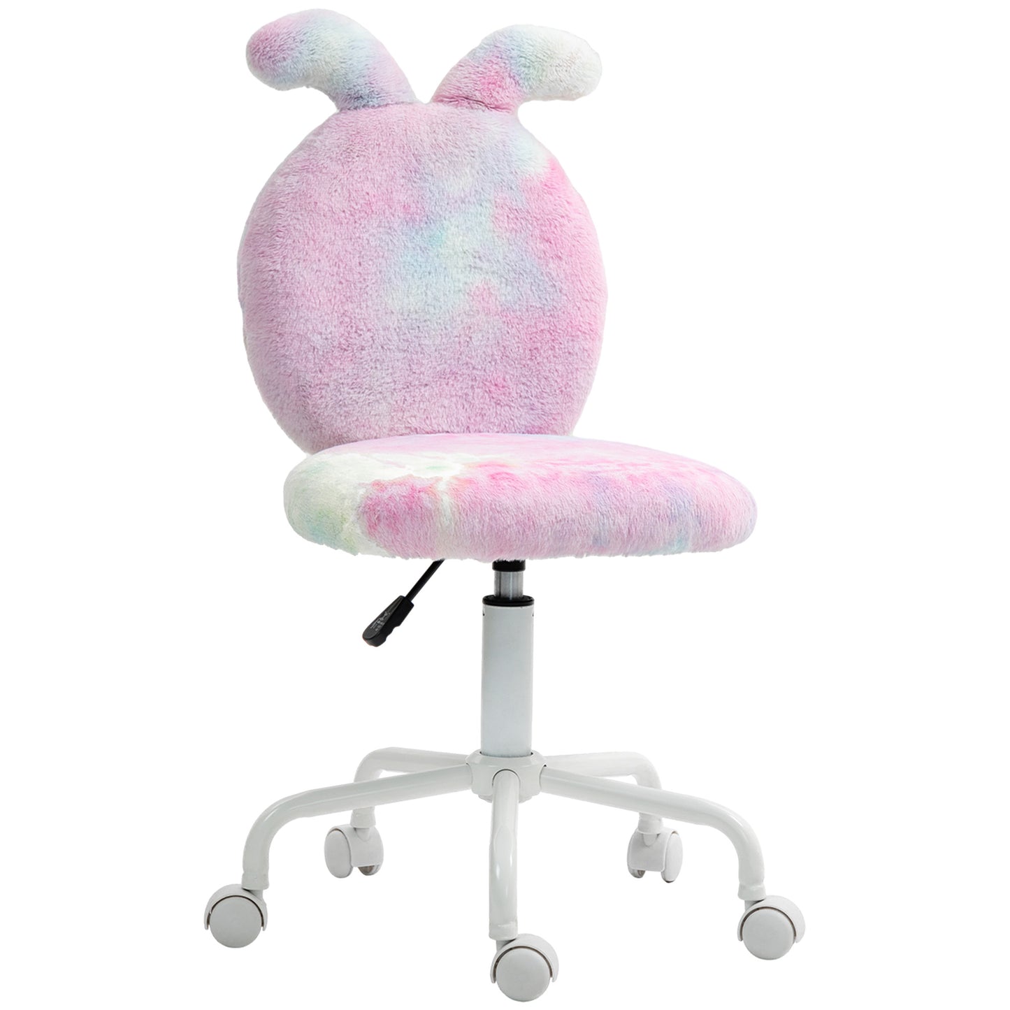 Armless Desk Chair Bunny Vanity Chair with Swivel Wheels Colourful