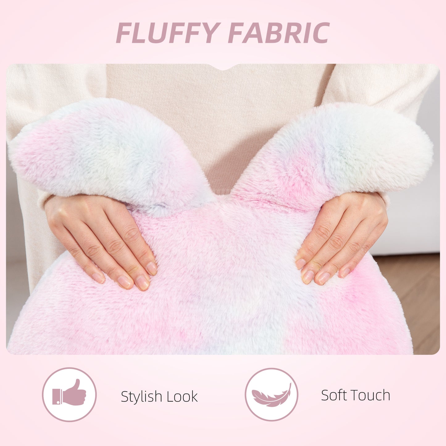 Armless Desk Chair Bunny Vanity Chair with Swivel Wheels Colourful