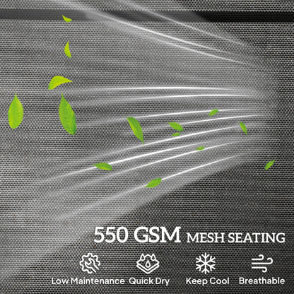 Sun Loungers Set of 2, 5-Level Reclining Sunbeds, Black