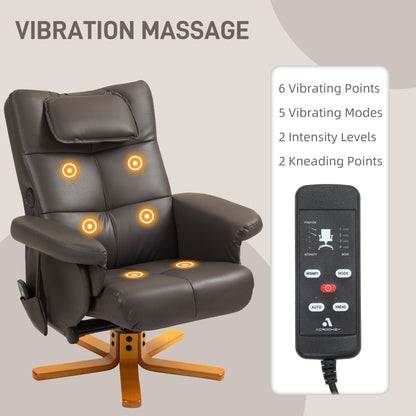 Warehouse Clearance Sale - Massage Recliner Chair with Footstool and Hidden Storage, Dark Brown