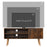 TV Unit Cabinet for TVs up to 55 Inches, TV Stand with Cupboard and Storage Shelves, Cable Holes for Living Room, Brown