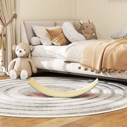 Wooden Balance Board for Kids, Wobble Board with Felt, Blue