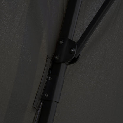 Cantilever Garden Parasol with Tilt, Rotation, Fillable Base Weights and Cover - Dark Grey
