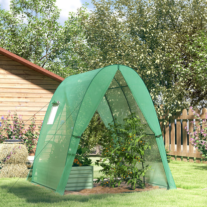 Portable Greenhouse Gardening Plant Hot House with 2 Doors, Green