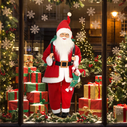 4ft Christmas Singing Dancing Santa Claus with Sack, Hanging Elf