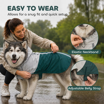 Dog Raincoat with Hood, Dog Rain Jacket, for Extra Large Dogs, XL