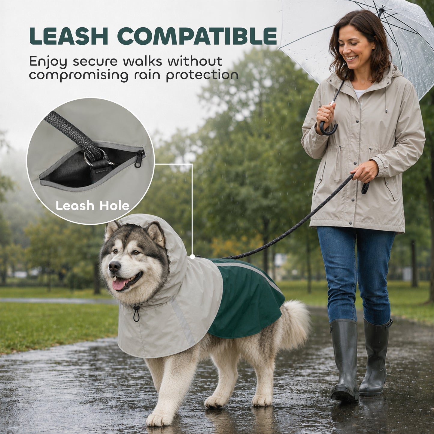 Dog Raincoat with Hood, Dog Rain Jacket, for Extra Large Dogs, XL