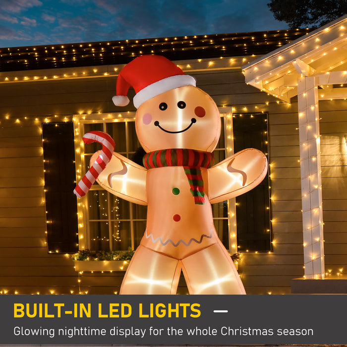 8ft Christmas Inflatable Gingerbread Man Lighted Indoor Outdoor Décor