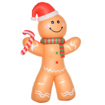 8ft Christmas Inflatable Gingerbread Man Lighted Indoor Outdoor Décor