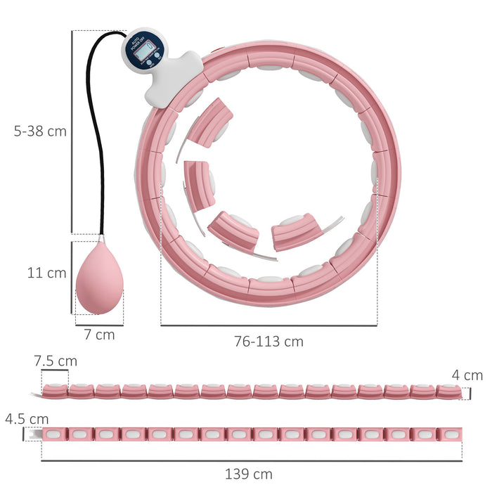 Smart Weighted Hula Hoop with 16 Detachable Knots and Digital Counter