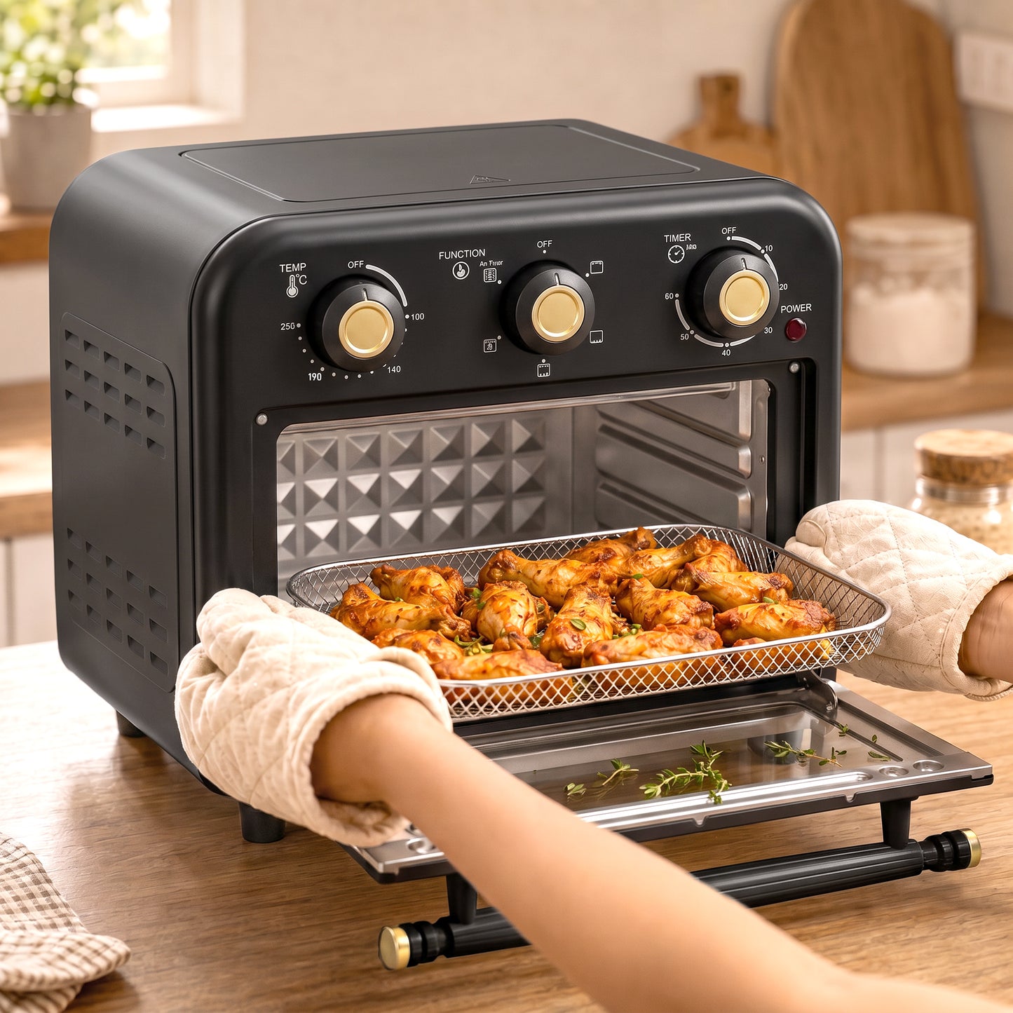 Air Fryer Oven, Convection Oven, 12 L, Black